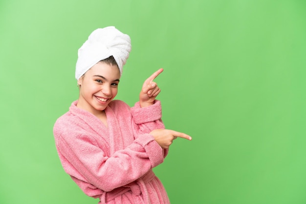 Little girl over isolated background