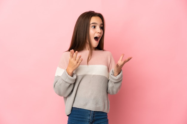 Little girl isolated with surprise facial expression