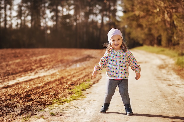 little girl laughs