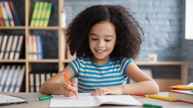 小さな女の子が科学を学ぶ