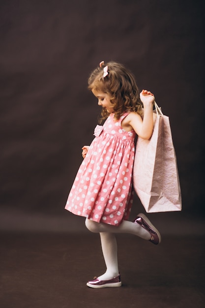 Little girl model studio shopping