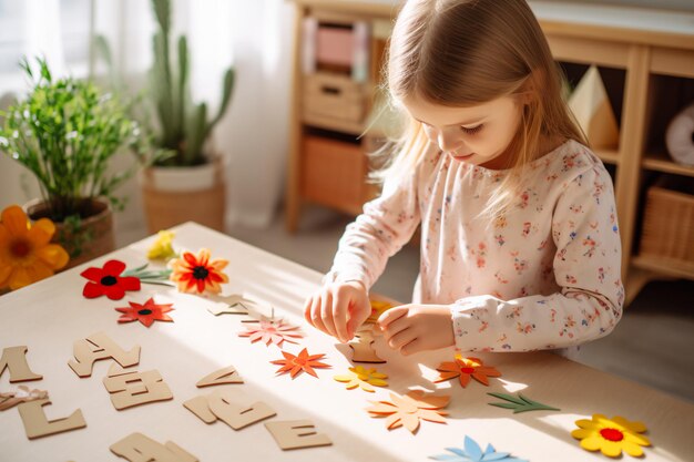 Little Girl Montessori Learning Nurturing Curiosity and Independence