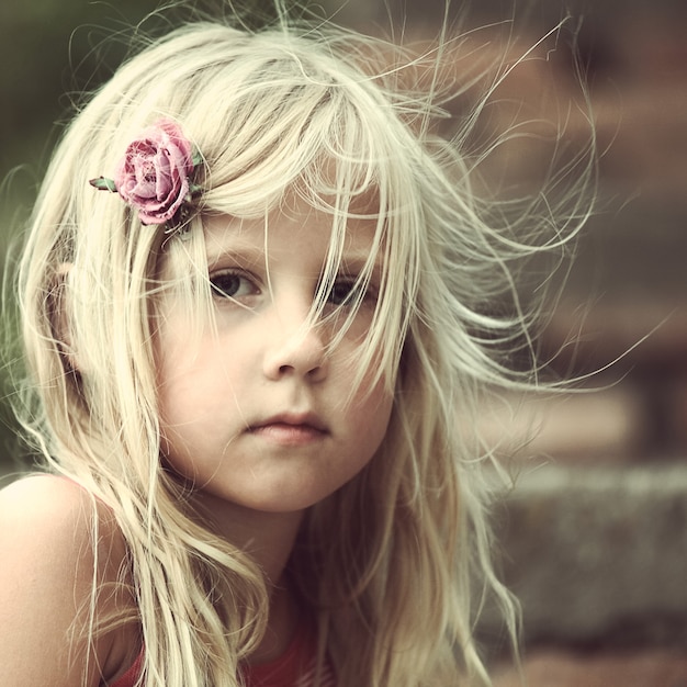 Little girl outdoors, portrait