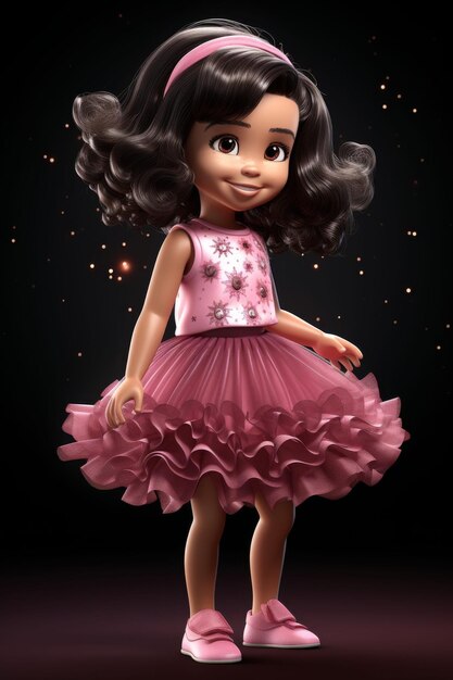 Foto bambina in vestito e scarpe rosa
