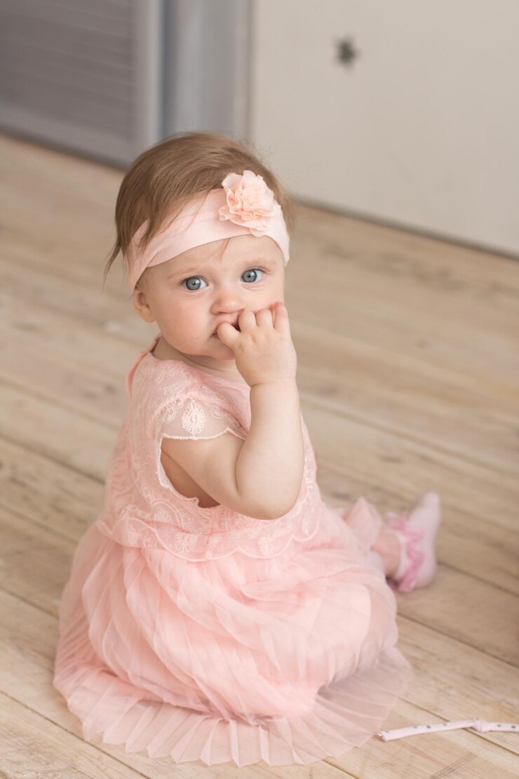 little girl in pink dress