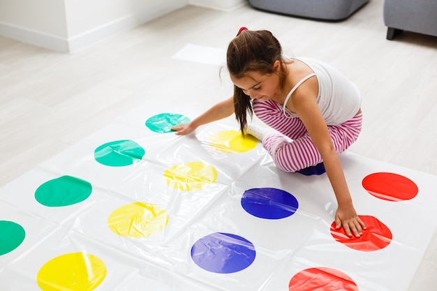 little girl play at home