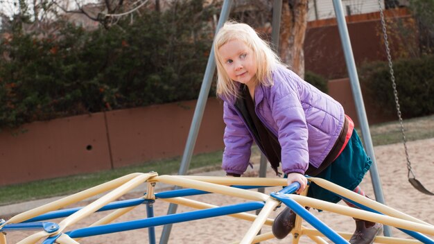 Little girl on the playground.