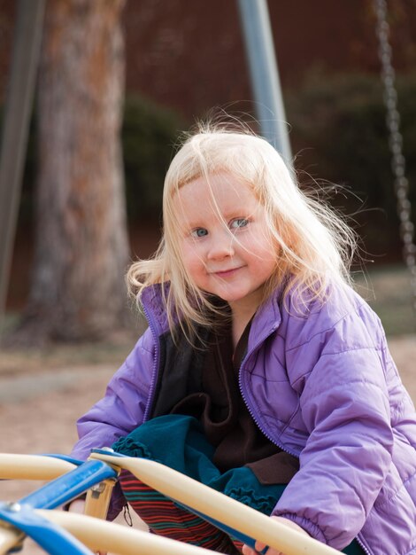 Little girl on the playground.