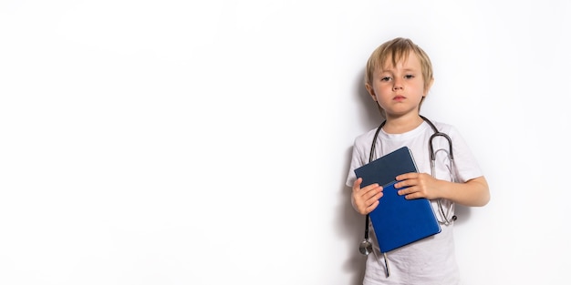 Little girl playing doctor with stethoscope