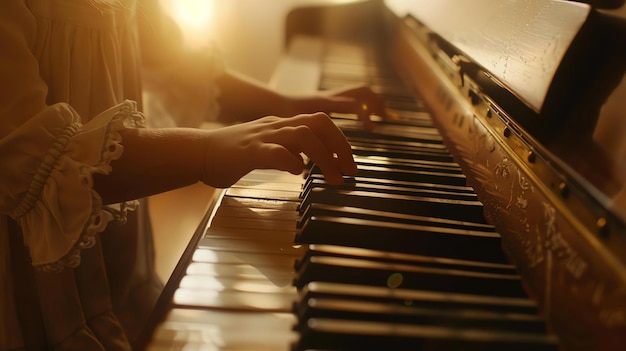 Little girl playing piano