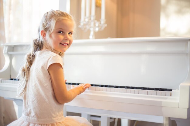 Little girl playing piano