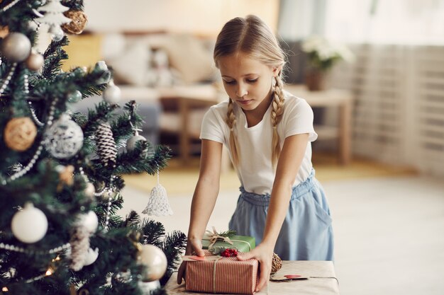 Little girl preparing for the holiday