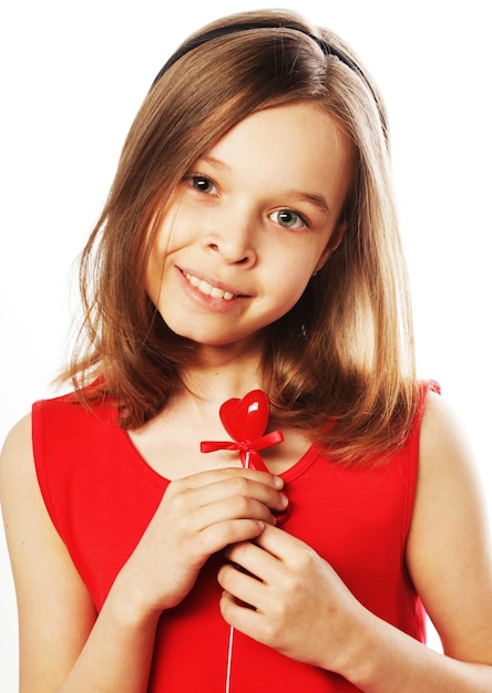 Little girl in red dress