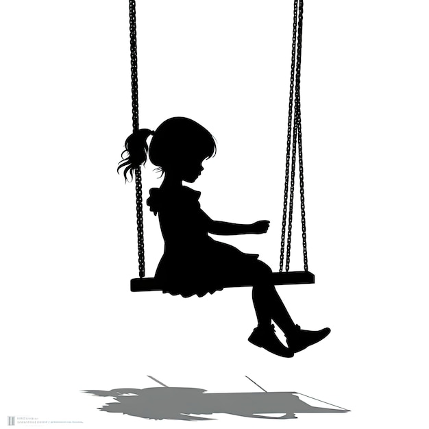 A little girl sitting on a swing