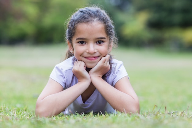 Little girl smiling at the camera