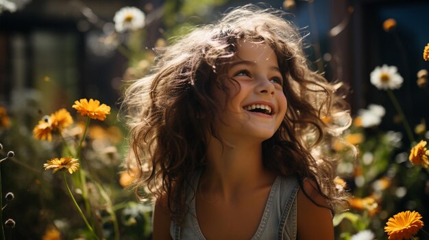 little girl in a sunflower