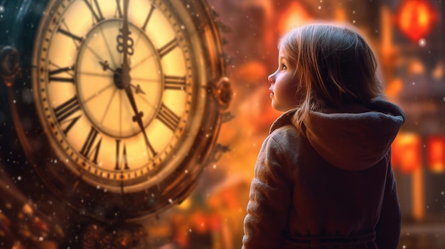 A little girl travels through time