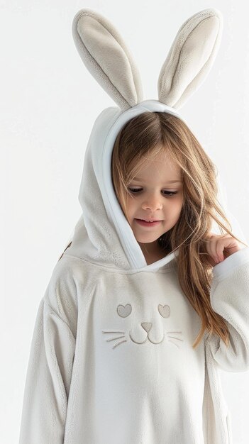 Foto una ragazzina che indossa un costume di coniglietto