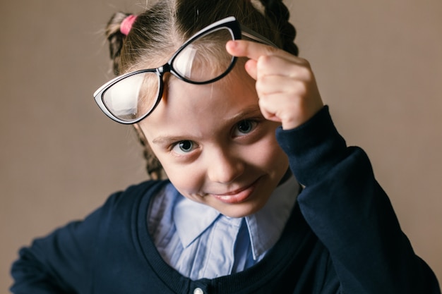 Little girl wearing glasses