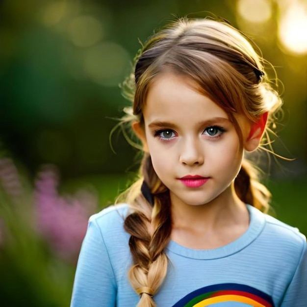 Premium AI Image | A Little Girl Wearing Rainbow Fashion