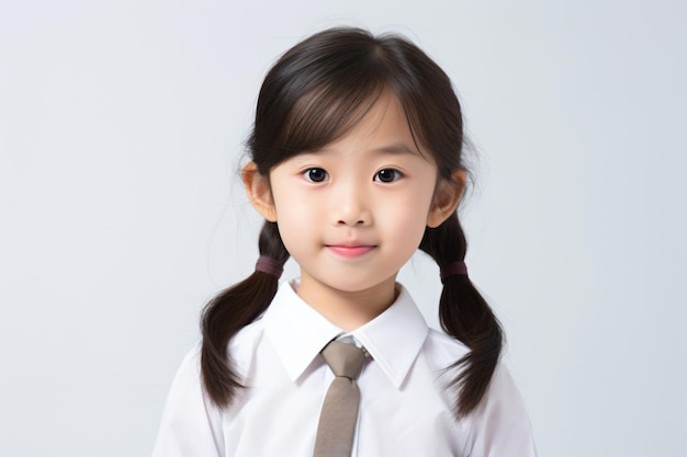 a little girl wearing a tie and a white shirt