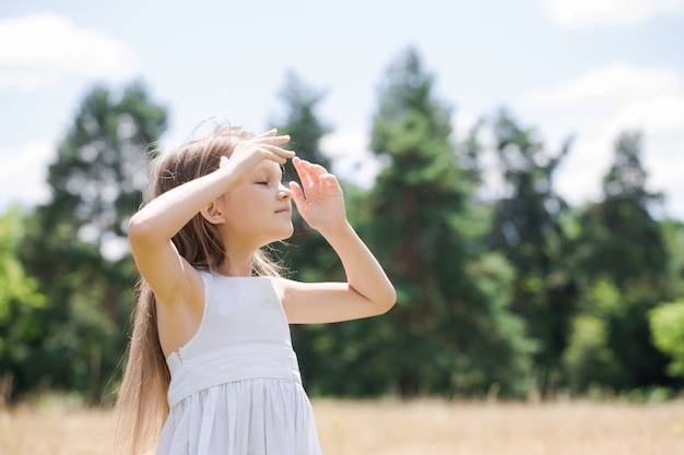 Little girl in white dress