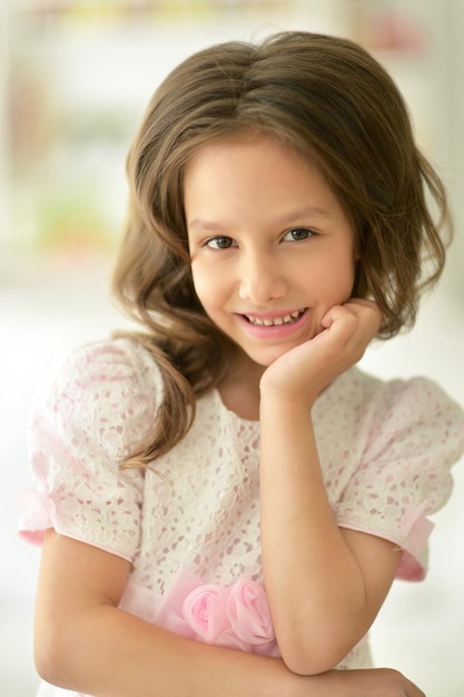 Little girl in white dress