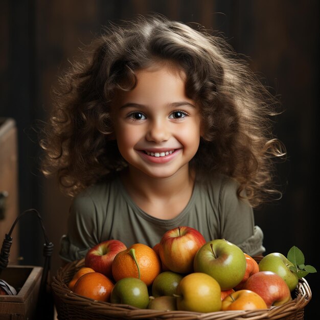 Little Girl with a Basket of Fruit