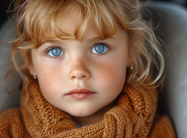 青い目を持つ小さな女の子