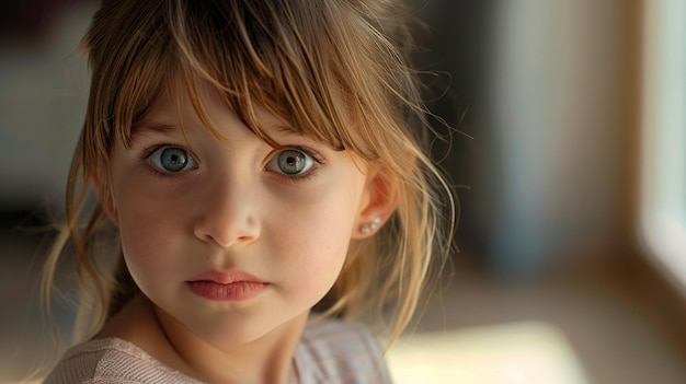 Little girl with a cute expression