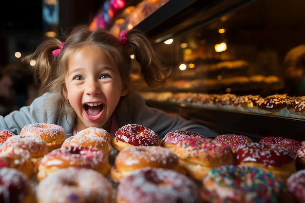 Little Girl with Donuts