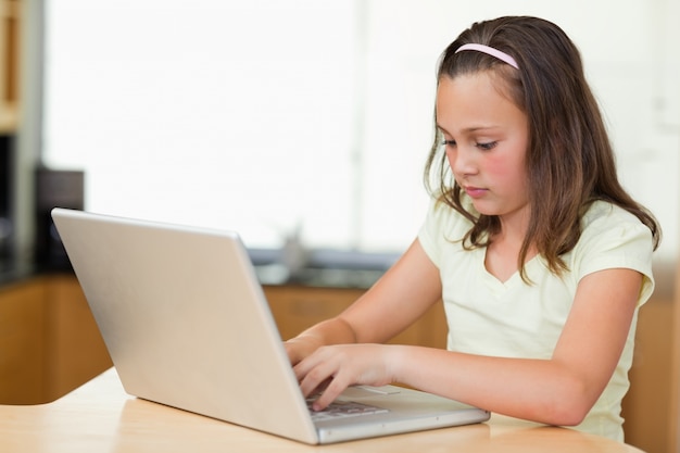 Little girl with laptop