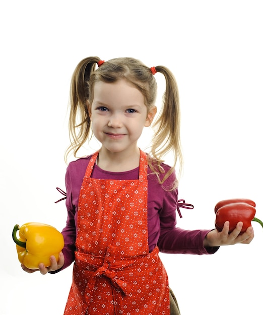 Little girl with paprika