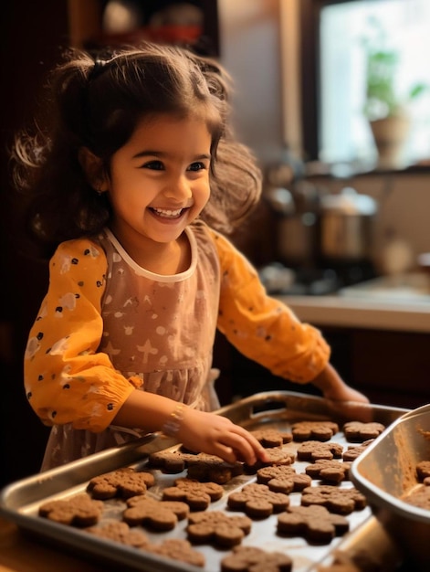 Photo a little girl with a polka dot dress on