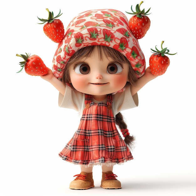 Little Girl With Strawberries on Her Head