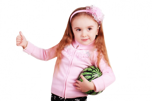 Little girl with watermelon