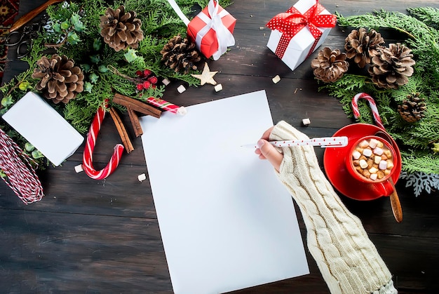 Little girl writes letter to Santa Claus