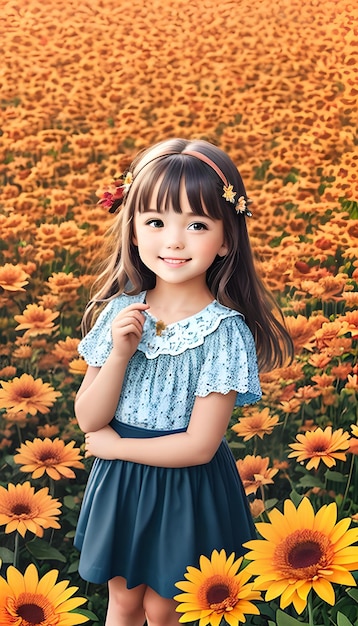 Little Girls Joyful Autumn Seasonal Activities colorful