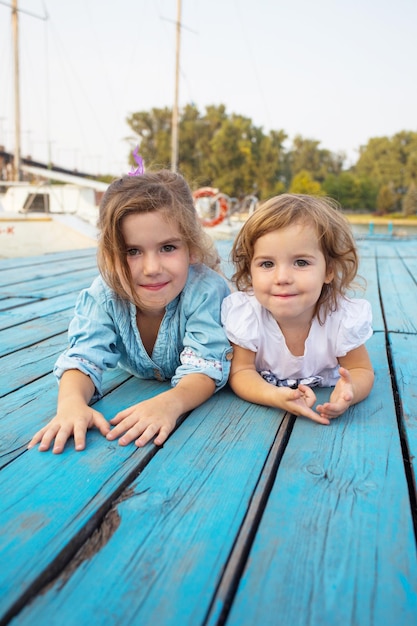 Little girls on the outdoor