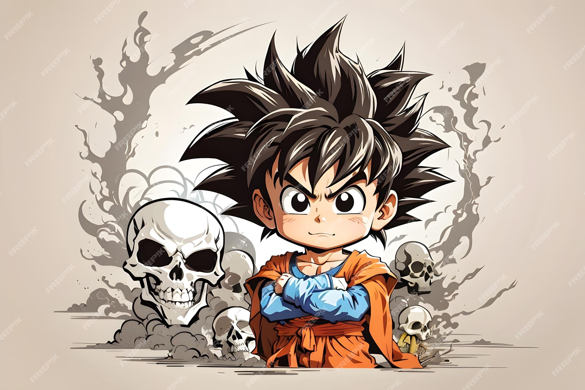 Premium AI Image little goku cartoon character with background
