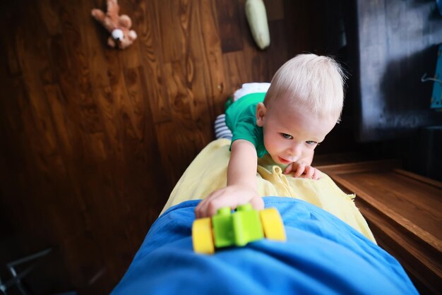 little kid playing at home happy baby