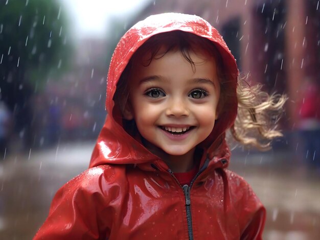 A Little Kid In Raincoats Generative Ai