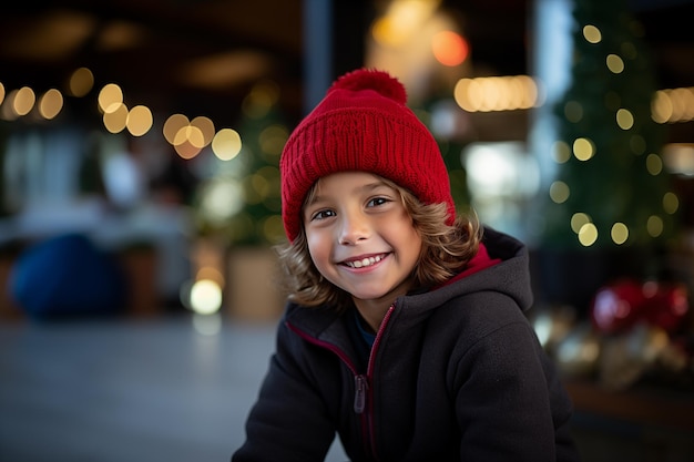 Little kid with Christmas hat