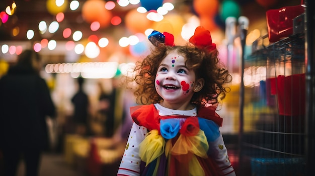 Little kids at a Halloween party and carnival day carnaval