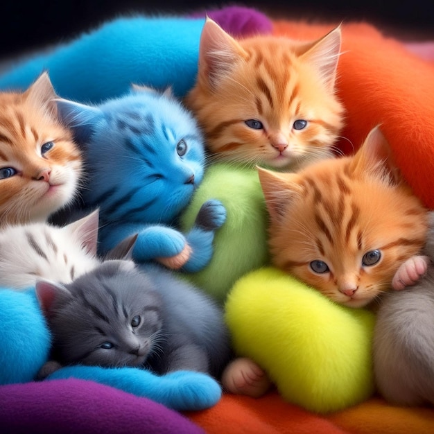 Little kittens beautiful picture generative ai