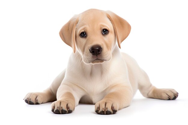 A little Labrador Retriever Dog isolated on white plain background