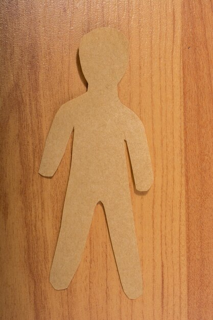 Little man figurine cut out of paper