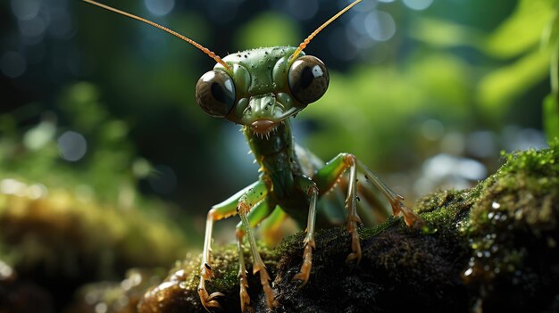 Little mantis ready to jump