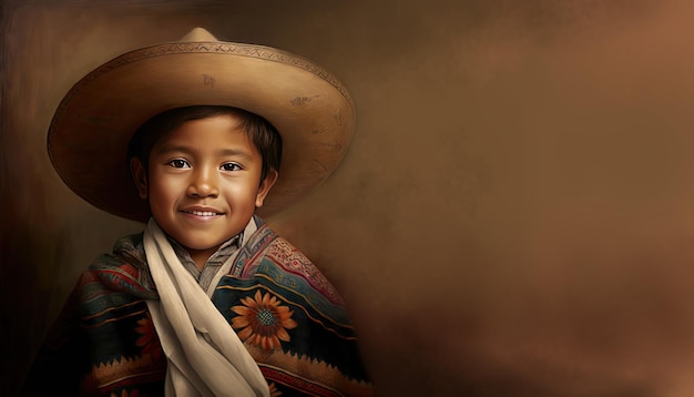 Little Mexican boy by generative AI