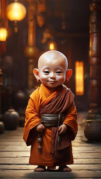 Photo little monk so cute